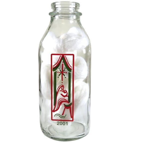 Eggnog Milk Bottle 2001 Christmas Collectible Colorado Nativity Farmhouse Décor - Picture 1 of 8
